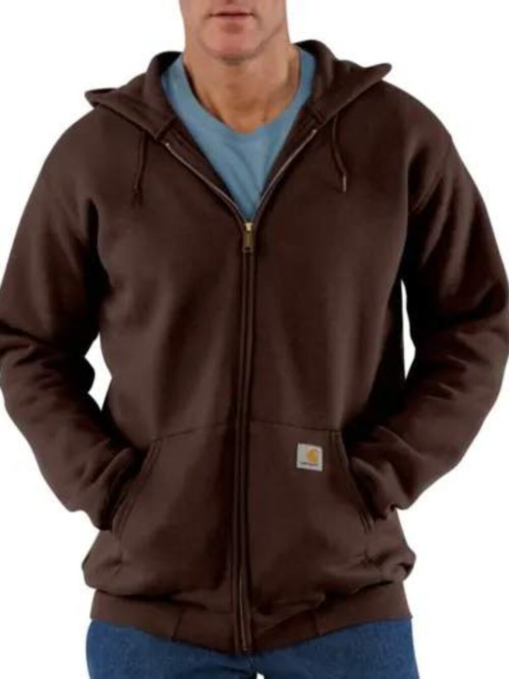 Carhartt Full Zip Hoodie Sweatshirt Jacket Sz 3XL Original Fit K122 Dark Brown